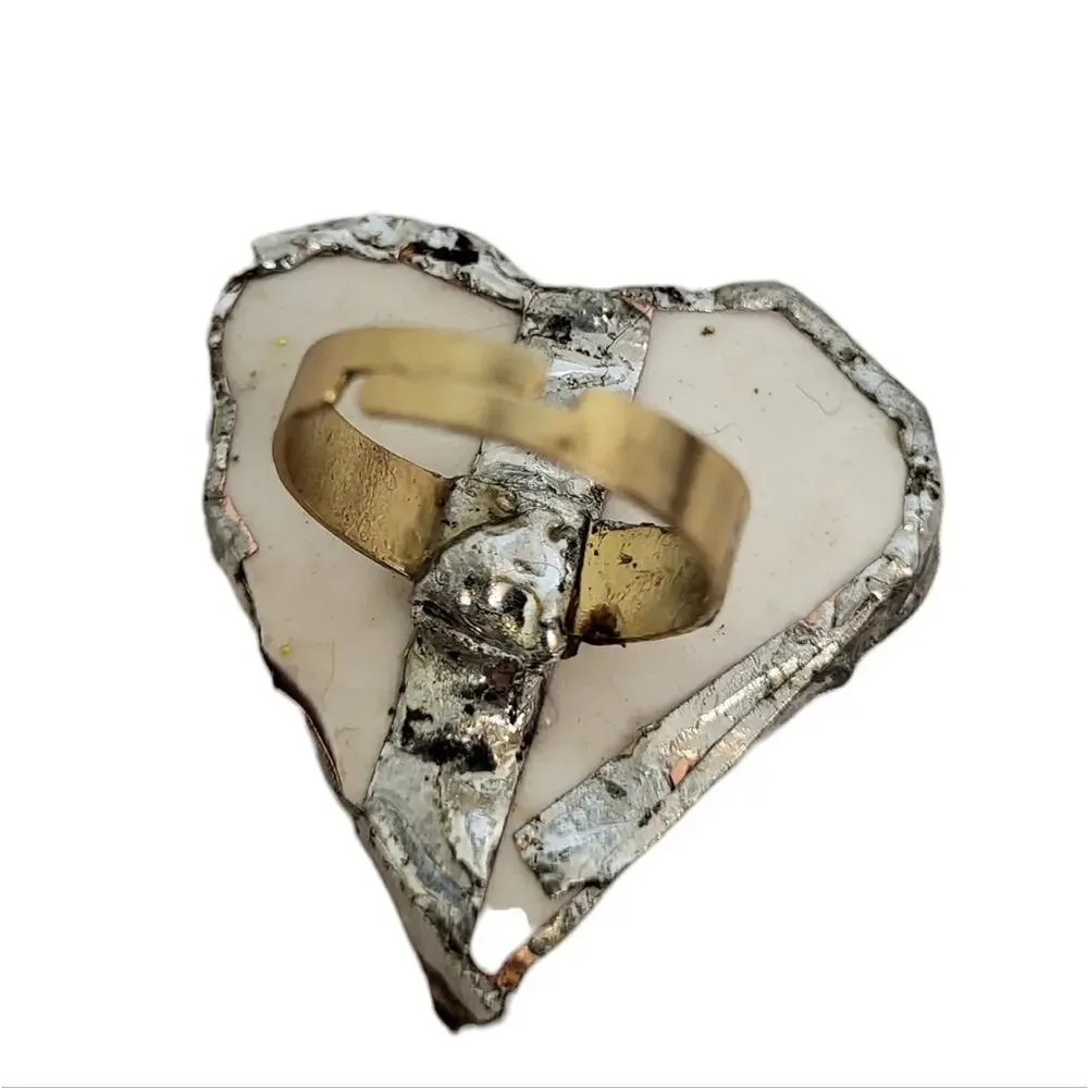 Liberty Blue Monticello Heart Broken China Ring – Real 18K Gold Plated Stainless